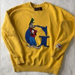 Goofy Crewneck Oversized Yellow Disney XS